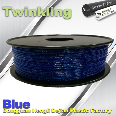 Mavi Renk Esnek 3D Yazıcı Filament 1.75 3.0mm Parlak Filament 200 ° C - 230 ° C