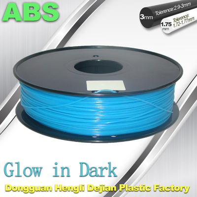 ABS Karanlıkta Yansıma 3d Yazıcı Filament 1.75 / 3mm karanlıkta parıltılı Mavi ABS filament