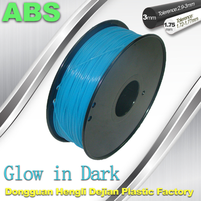 OEM Karanlıkta Işıma 3d Yazıcı Filament Sarf Malzemeleri 1.75mm ABS Filament