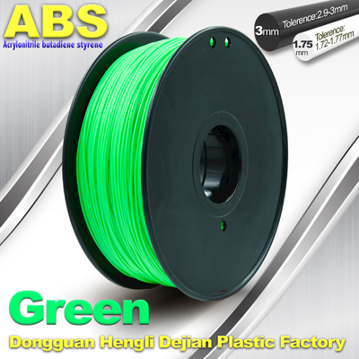 Özelleştirilmiş Green1.75mm / 3.0mm 1.0KgG / rulo ABS 3D Yazıcı Filament
