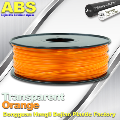 ABS Masaüstü 3D Yazıcı Plastik Filament 3D Baskıda Kullanılan Malzemeler Trans Orange