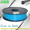 ABS Karanlıkta Yansıma 3d Yazıcı Filament 1.75 / 3mm karanlıkta parıltılı Mavi ABS filament