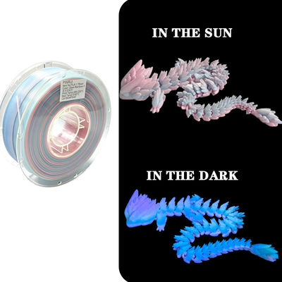 PINRUI Glow Rainbow PLA 1kg 1.75mm 3D yazıcı için Karanlıkta Renk Değiştir