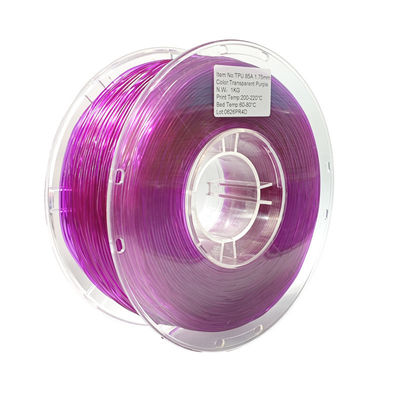 Yüksek Elastisiteli TPU 1.75mm / 3.0mm, 3D Baskı Filament Malzemeleri için Esnek Filament