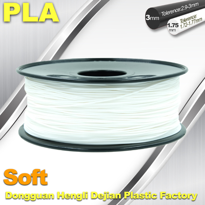 Yumuşak PLA 3D Yazıcı filamenti, 1,75 / 3,0mm, Beyaz Renk