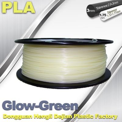 1,75 mm / 3,0 mm PLA Filament 3D Yazıcı için Koyu Yeşil Parıltı