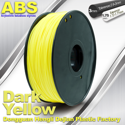 Koyu Sarı ABS Filament, Filament 3D Baskı Plastik Malzeme 1.75 / 3mm