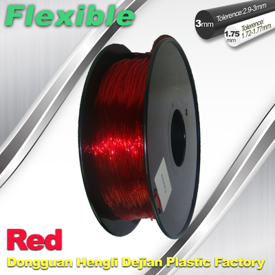 Profesyonel Çevre Dostu Esnek (TPU) Kırmızı 3D Yazıcı Filament 1.75mm
